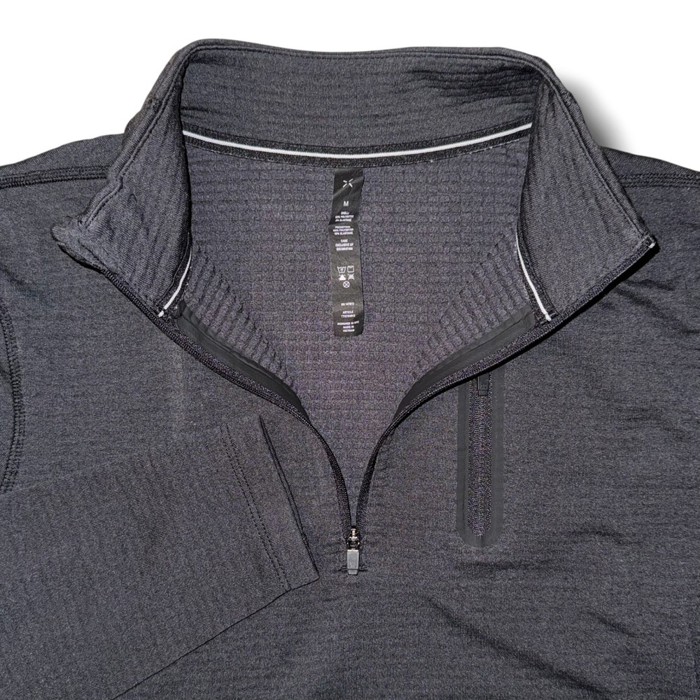 Ten Thousand Mens M Quarter Zip Grid Fleece Pullover Charcoal Gray TTKT010V2